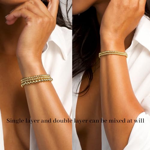 Elegant 14K Gold Filled Stretch Beaded Bracelets