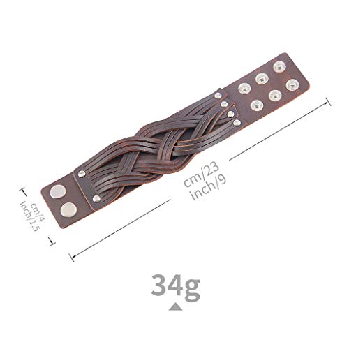 Punk Leather Braided Cuff Bracelet for All