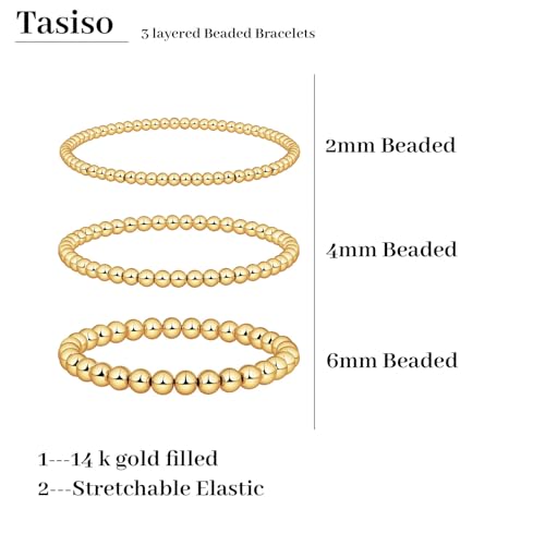 Elegant 14K Gold Filled Stretch Beaded Bracelets