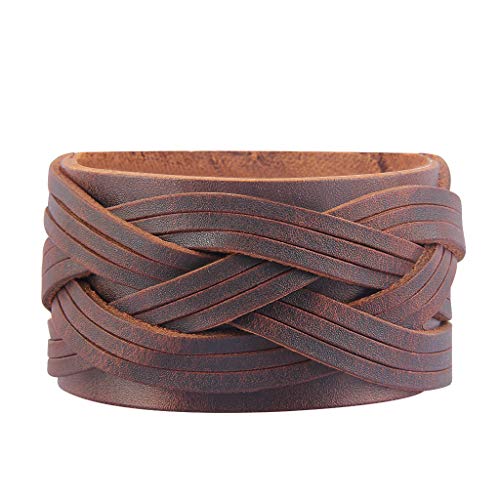 Punk Leather Braided Cuff Bracelet for All