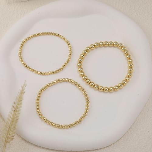Elegant 14K Gold Filled Stretch Beaded Bracelets