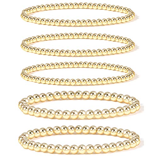 Badu 14K Gold Plated Elastic Bead Bracelet