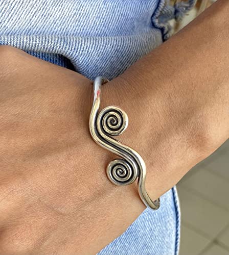 Boho Sterling Silver Adjustable Cuff Bracelet