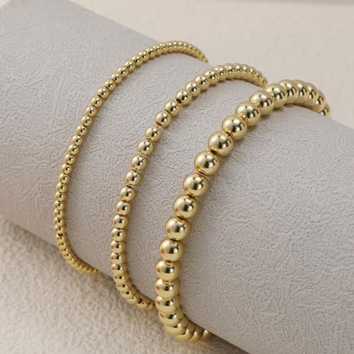 Elegant 14K Gold Filled Stretch Beaded Bracelets