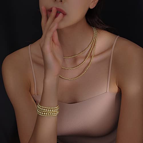 Badu 14K Gold Plated Elastic Bead Bracelet