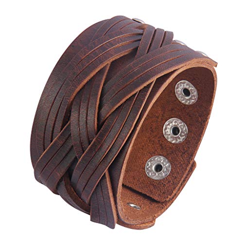 Punk Leather Braided Cuff Bracelet for All