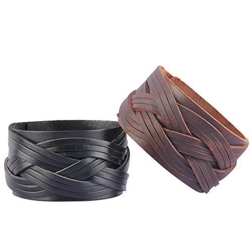 Punk Leather Braided Cuff Bracelet for All