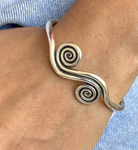 Boho Sterling Silver Adjustable Cuff Bracelet