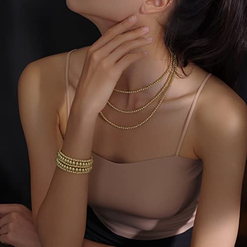 Badu 14K Gold Plated Elastic Bead Bracelet