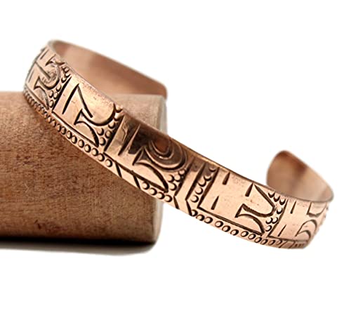 Tibetan Om Mani Padme Hum Copper Bracelet