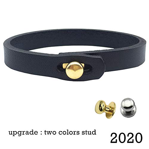 Handmade Black Leather Cuff Bracelet for Men