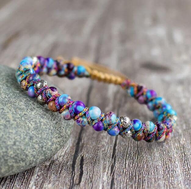 Galaxy Sea Sediment Boho Beaded Bracelet for Women