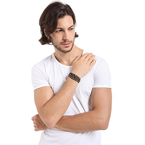 Handmade Moroccan Leather & Gemstone Layered Bracelets