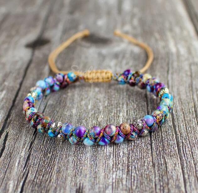 Galaxy Sea Sediment Boho Beaded Bracelet for Women