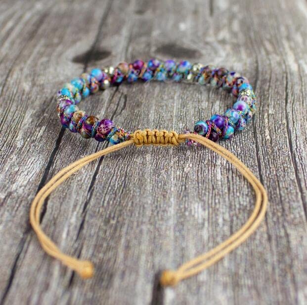 Galaxy Sea Sediment Boho Beaded Bracelet for Women