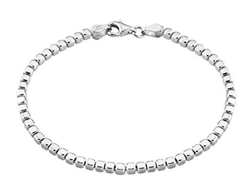 Handmade Moroccan 925 Silver Cube Bead Bracelet