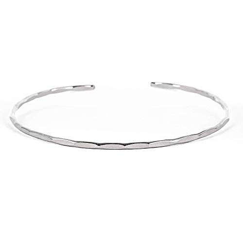 Delicate Hammered Sterling Silver Stacking Bracelet