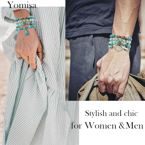 Boho Multilayer Natural Gemstone Bracelets Set