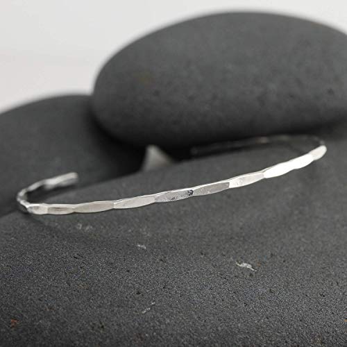 Delicate Hammered Sterling Silver Stacking Bracelet