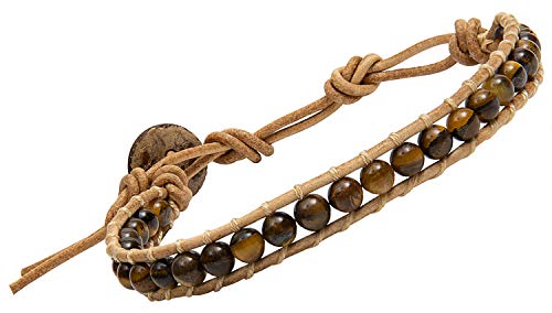Handmade Bohemian Leather Wrap Bracelet with Beads