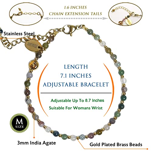 Colorful India Agate Adjustable Women’s Bracelet
