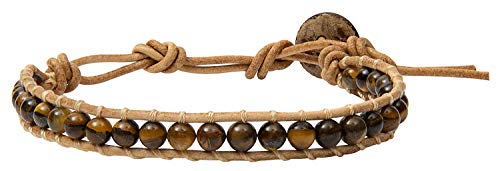 Handmade Bohemian Leather Wrap Bracelet with Beads