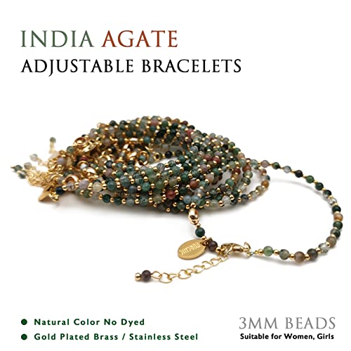 Colorful India Agate Adjustable Women’s Bracelet
