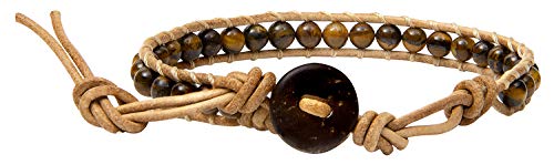 Handmade Bohemian Leather Wrap Bracelet with Beads