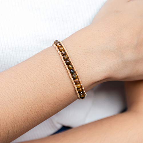 Handmade Bohemian Leather Wrap Bracelet with Beads