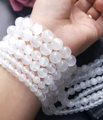 Moroccan Satin Spar Selenite 6mm Round Bracelet