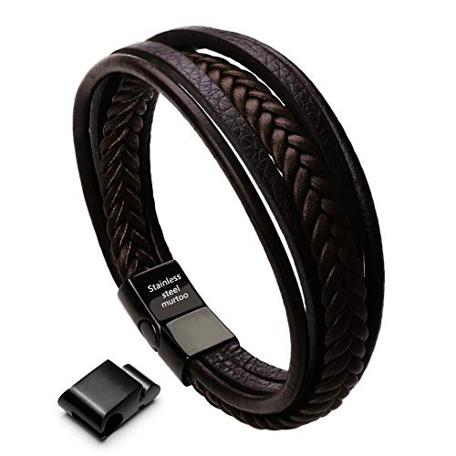 Moroccan Braided Leather Men's Bracelet - Multi-Layer