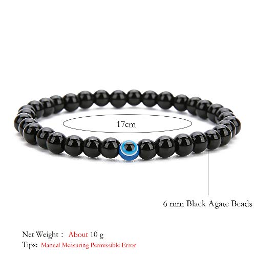 Handmade Black Agate Beads Evil Eye Bracelets