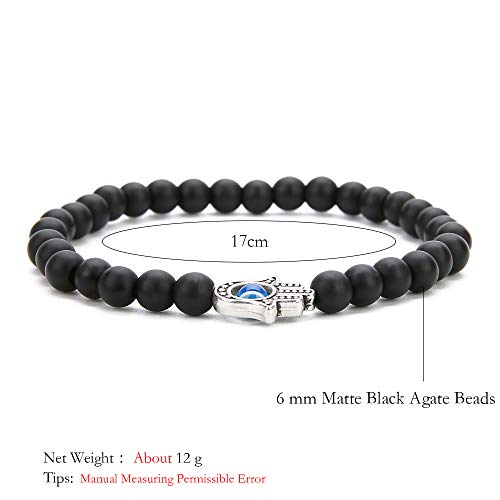 Handmade Black Agate Beads Evil Eye Bracelets