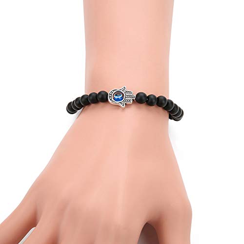 Handmade Black Agate Beads Evil Eye Bracelets
