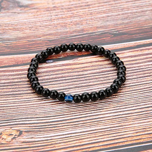 Handmade Black Agate Beads Evil Eye Bracelets