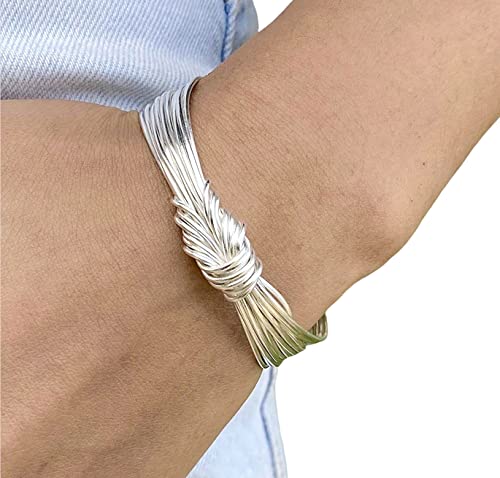 Handmade Sterling Silver Minimalist Knot Cuff Bracelet