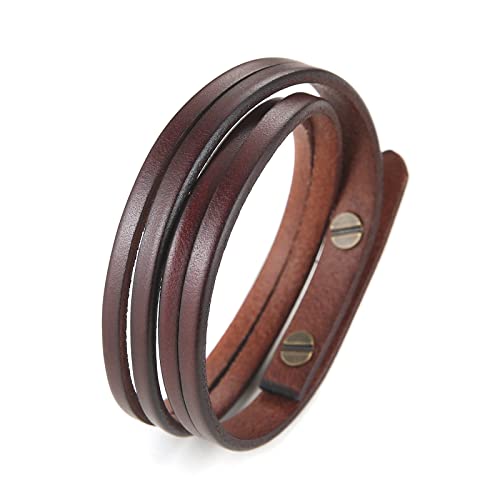 Handmade Brown Leather Steampunk Cuff Bracelet