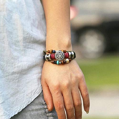 Bohemian Multi-Layer Beaded Charm Bracelet