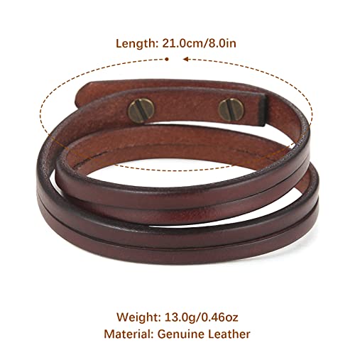 Handmade Brown Leather Steampunk Cuff Bracelet