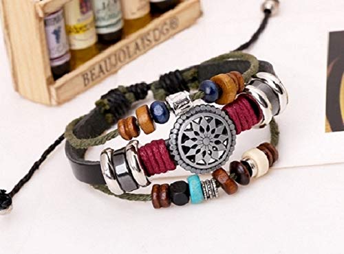 Bohemian Multi-Layer Beaded Charm Bracelet