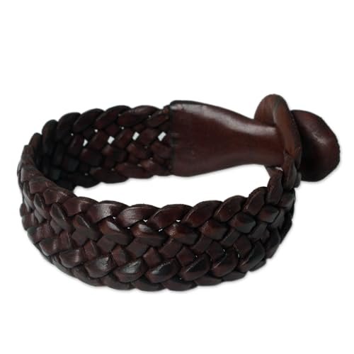 Artisan Handmade Leather Wristband Bracelet - Bangkok Weave