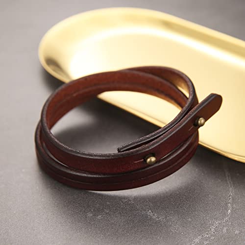 Handmade Brown Leather Steampunk Cuff Bracelet