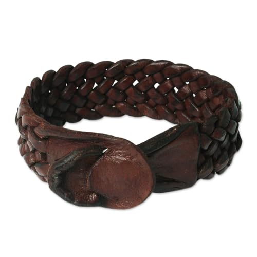 Artisan Handmade Leather Wristband Bracelet - Bangkok Weave