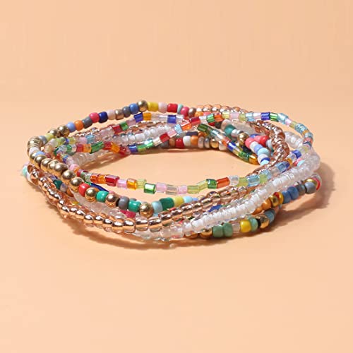 5-6pcs Handmade Bohemian Multicolor Bracelet Set