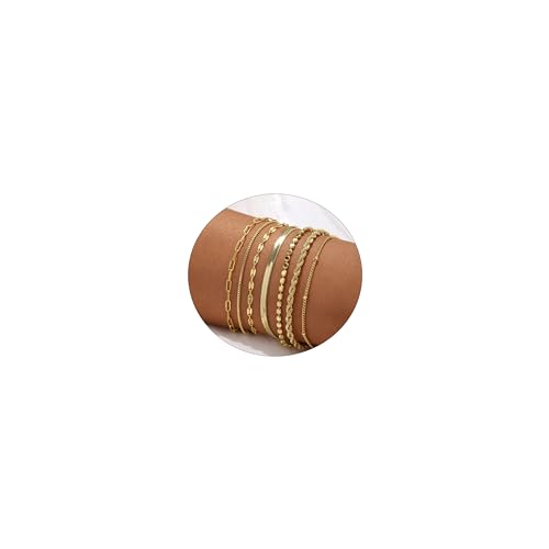 Trendy Waterproof Gold Stack Bracelets for Women