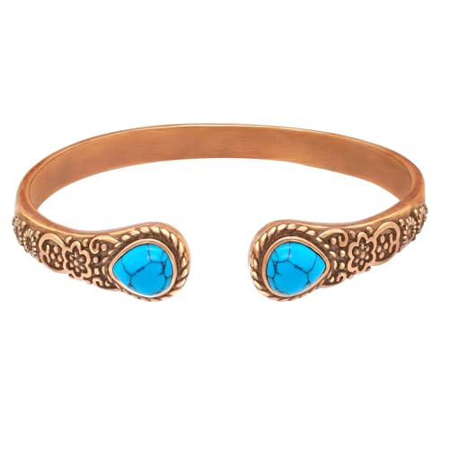 Vintage Turquoise Copper Magnetic Bracelets for Women