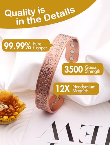 Tree of Life Copper Magnetic Healing Bracelets