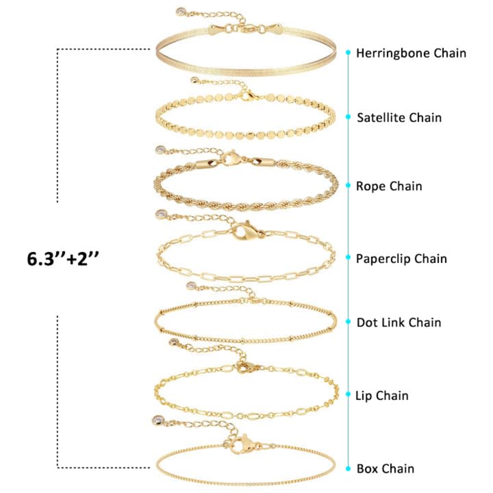 Trendy Waterproof Gold Stack Bracelets for Women