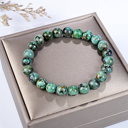 Moroccan Gemstone Beaded Stretch Bracelet - African Turquoise