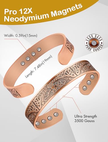 Tree of Life Copper Magnetic Healing Bracelets